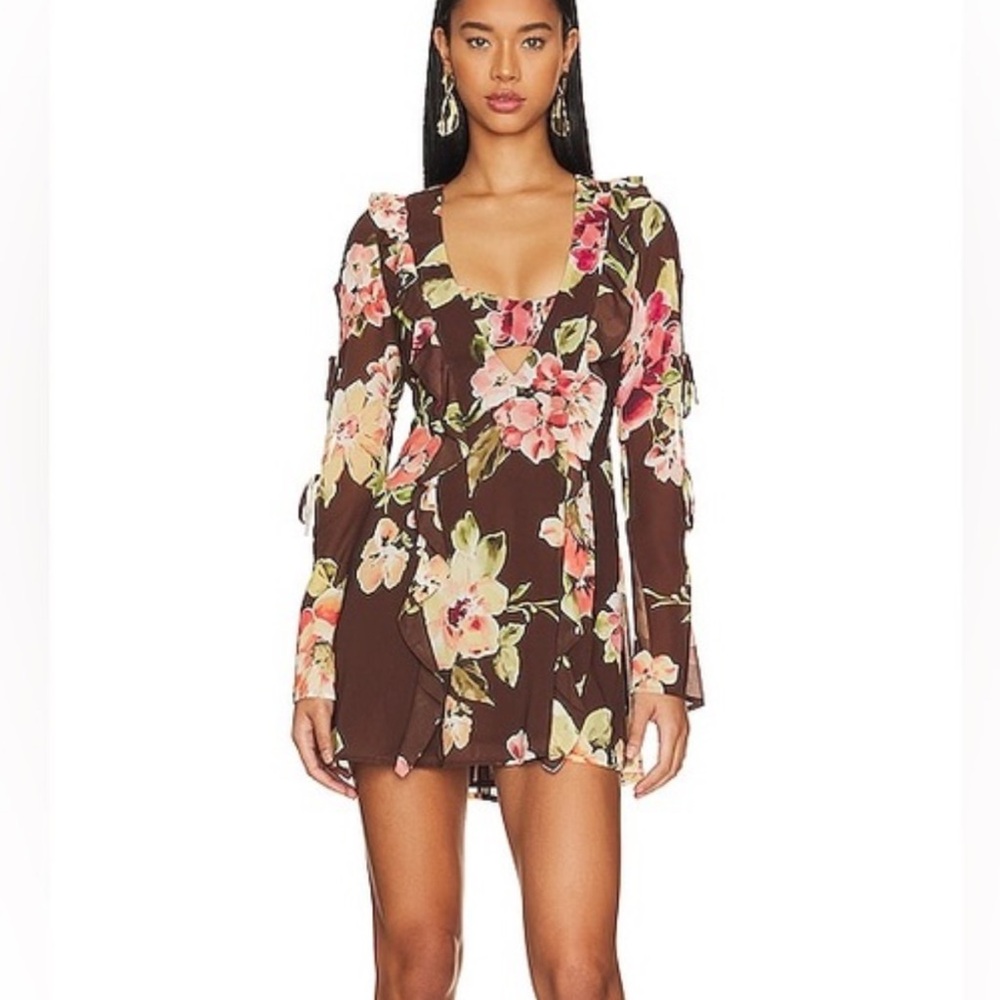 Hayes Mini Dress in Brown Saffron Floral
TULAROSA